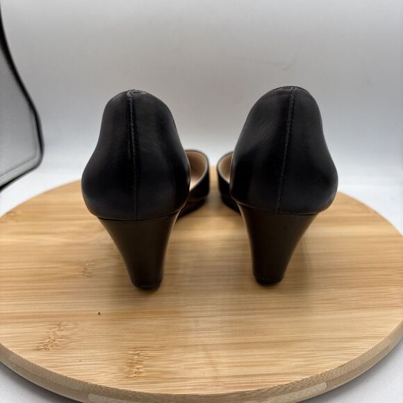 Cole Haan Edith D'Orsay Wedge Pumps Women Size 9B Black Closed Toe Heels - Picture 6 of 11